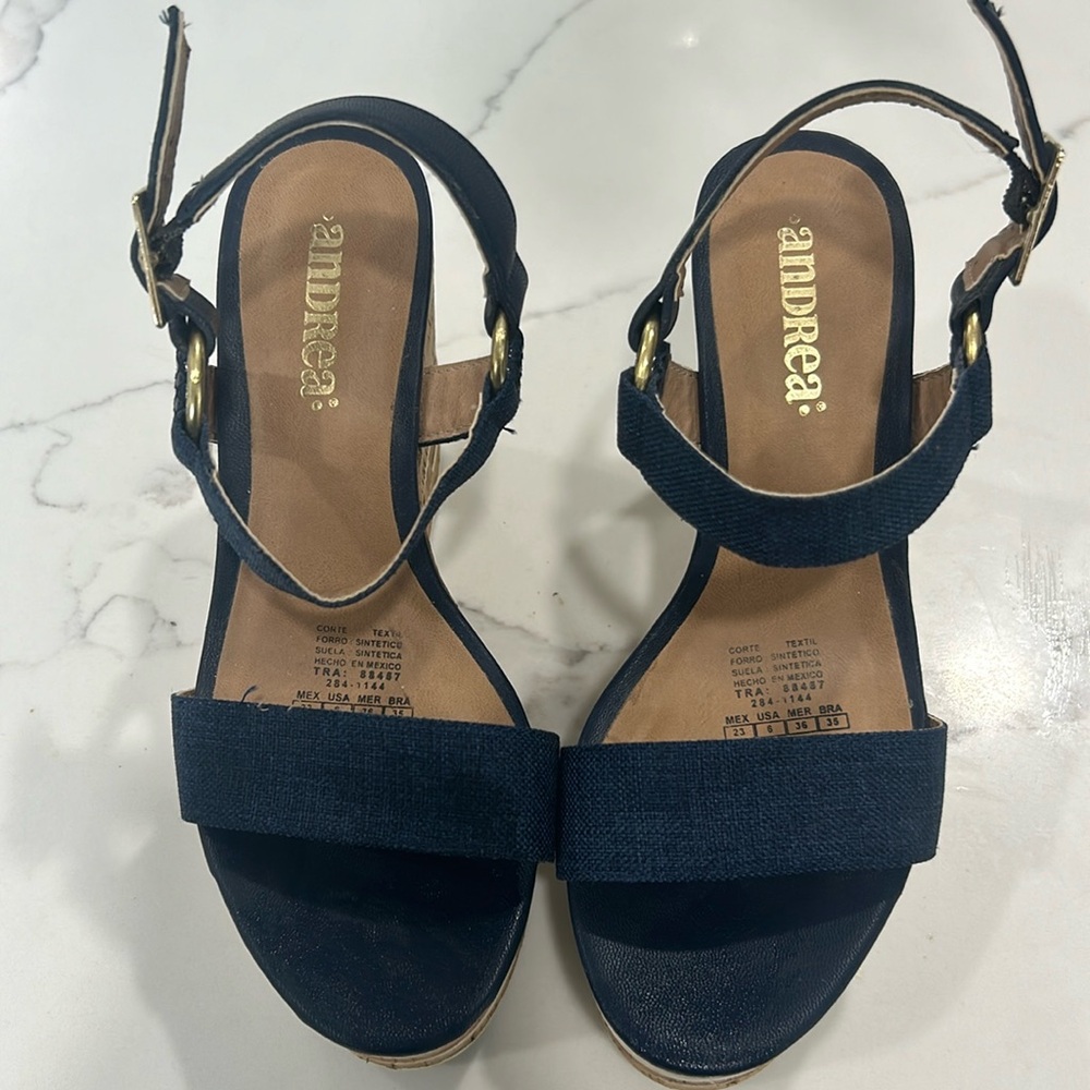 Andrea Andrea Cork Platform Sandals. Size 6